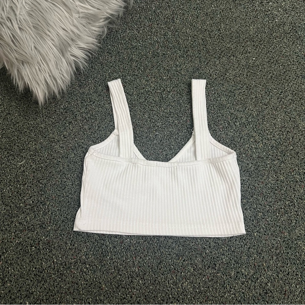 PREETYLITTLETHING White Underline Boning Style Corset Tank Top Casual Shirt Sz 4 - Picture 9 of 15